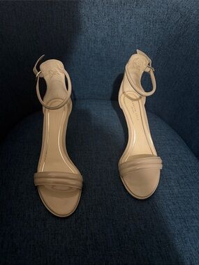 Kenneth Cole Nude Beige Ankle-Strap Heeled Sandals